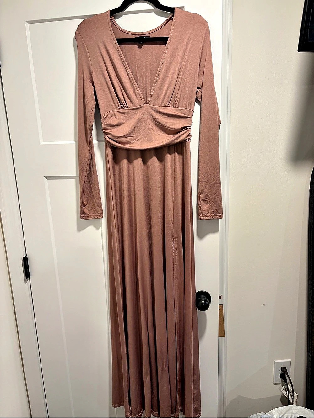 Brown Long Sleeve Maxi Dress Like New